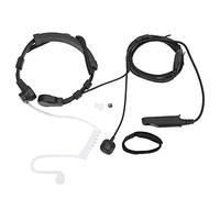 Pyralxwight Cuffia microfonica a canale acustico per la gola, auricolare a vibrazione della gola con PTT wireless per walkie-talkie, trasmissione vocale chiara con bobina regolabile per