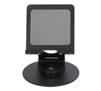 Pyralxwight Supporto pieghevole per telefono con rotazione a 360 gradi, supporto da scrivania in alluminio ad altezza regolabile, base stabile per laptop fino a 17,3 pollici e smartphone (Nera)