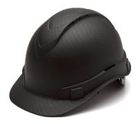 Pyramex Ridgeline Cap Style Hard Hat 4 Point Ratchet Vented Matte Black Graphite Pattern