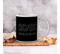 Pyramid America - AC/DC - Back in Black 11 oz Mug - Tazza in ceramica unica per bevitori di caffè, cacao e tè - Resistente alle scheggiature e stampato su entrambi i lati