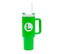 Pyramid America Super Mario Bros. Luigi Icon - Bicchiere da viaggio in metallo con coperchio anti-perdita e cannuccia riutilizzabile | Capacit :