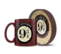 Pyramid Harry Potter Platform 9 3/4 tazza e orologio da scrivania mattina set, marrone