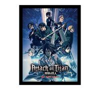 Pyramid International Attack on Titan Poster con bordo e cornice nera (Strike Team Design) 30 cm x 40 cm cornice e decorazione da parete, prodotto ufficiale