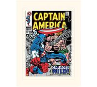 Pyramid International Captain America (Tappo Goes Wild) - Montato Stampa Memorabilia 30 x 40 cm, Carta, Multicolore, 30 x 40 x 1.3 cm