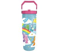 Pyramid International Care Bears - Brocca da 850 ml con cannuccia e coperchio, corpo in acciaio inox a doppia parete, mantiene la bevanda fresca, coperchio a vite con cannuccia in PE, senza BPA