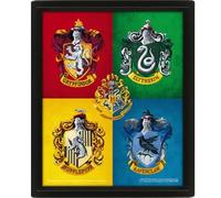 Pyramid International - Cornice Harry Potter - 4 case di Hogwarts - Effetto 3D - 25 x 20 cm - Licenza ufficiale