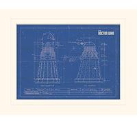Pyramid International Dalek Blueprint Doctor Who Memorabilia, Carta, Multicolore, 30 x 40 x 1.3 cm
