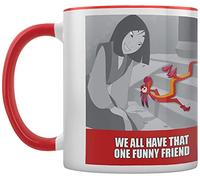 Pyramid International Disney - Tazza in ceramica bianca da 325 ml, con scritta Mulan Friend, colore rosso brillante all'interno, manico rosso brillante, prodotto ufficiale