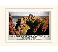 Pyramid International Dunnottar Castle-Mounted Print Memorabilia 30 x 40 cm, Carta, Multicolore, 30 x 40 x 1,3 cm