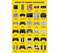 Pyramid International History Of Gaming Controllers - Maxi poster da parete, 90 x 60 cm, con licenza ufficiale