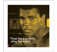 Pyramid International I. Quote-Sting Like a Bee Muhammad Ali Stampa Artistica, Carta, Multicolore, 40 x 40 x 1.3 cm