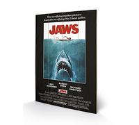 Pyramid International Jaws One Sheet Stampa su Legno, 40 x 59 cm, Multicolore, 40 x 59 x 1.3 cm