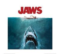 Pyramid International Jaws (Un Foglio) - Stampa Artistica 40 x 40 cm, Carta, Multicolore, Tela Extra Large