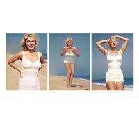 Pyramid International Marilyn Monroe (Beach Trittico) - Stampa Artistica 50 x 100 cm, Carta, Multicolore, 50 x 100 x 1.3 cm