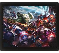 Pyramid International Marvel Avengers Poster in 3D (Avengers Assemble Heroes Assault Design) Poster lenticolare 3D in scatola 25 cm x 25 cm, regali Marvel per ragazzi e ragazze - Prodotto ufficiale