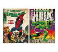 Pyramid International Marvel - Set di poster di copertine di fumetti, Spider-Man e Hulk, 52 x 38 cm
