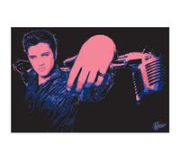 Pyramid International Microfono Elvis Presley Art Print, Carta, Multicolore, 40 x 50 x 1.3 cm