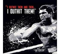 Pyramid International Muhammad Ali Outwit Outhit Stampa su Tela, Cotone, Multicolore, 85 x 85 x 1,3 cm