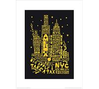 Pyramid International New York-Black Citography Stampa Artistica, Carta, Multicolore, 30 x 40 x 1.3 cm
