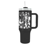 Pyramid International Nightmare Before Christmas, bicchiere da 1200 ml, con cannuccia e coperchio, isolamento sottovuoto a doppia parete, mantiene il freddo fino a 11 ore, caldo fino a 7 ore, senza