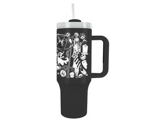 Pyramid International Nightmare Before Christmas, bicchiere da 1200 ml, con cannuccia e coperchio, isolamento sottovuoto a doppia parete, mantiene il freddo fino a 11 ore, caldo fino a 7 ore, senza