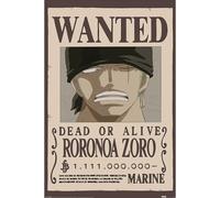 Pyramid International One Piece (Wanted Zoro) Maxi poster, arte da parete di alta qualità, 90 x 60 cm, licenza ufficiale