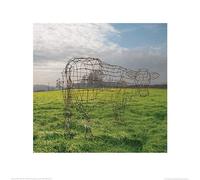 Pyramid International Pink Floyd (Wireframe Cow) - Stampa Artistica 40 x 40 cm, Carta, Multicolore, 40 x 40 x 1.3 cm