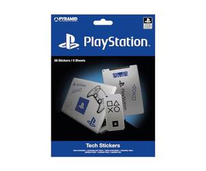 Pyramid International Playstation Tech - Set di 26 adesivi per computer portatili, cellulari e tablet, prodotto ufficiale, colore: blu/bianco