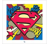 Pyramid International" Pop Shield Superman Art Print, carta, multicolore, 40 x 40 x 1,3 cm