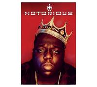 Pyramid International Poster Notorious B.I.G. con corona, rosso e oro, 61 x 92 cm, poster hip-hop classico
