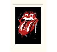 Pyramid International (Rolling Stones Graffiti Lips - Montato Stampa Memorabilia 30 x 40 cm, Carta, Multicolore, 30 x 40 x 1.3 cm