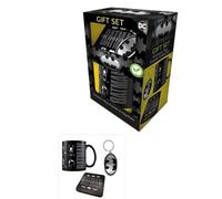 Pyramid International Set regalo Batman (tazza, sottobicchiere e portachiavi) - Merchandising ufficiale, tazza in ceramica di alta qualità, sottobicchiere e portachiavi con iconico logo di Batman,