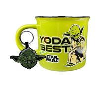 Pyramid International Set tazza e portachiavi Star Wars Yoda in confezione regalo (Yoda Best Design) 325 ml tazza in ceramica stile falò e portachiavi intrecciato - Prodotto ufficiale