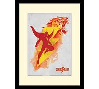 Pyramid International Shazam - Poster con cornice, edizione da collezione (Shazam Tiger White Border Design), 30 cm x 40 cm, prodotto ufficiale
