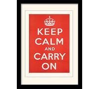 Pyramid International - Stampa con cornice e passepartout in formato A3 con scritta Keep Calm Carry On