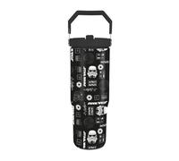 Pyramid International Star Wars (Vader Tech), brocca da 850 ml con cannuccia e coperchio, corpo in acciaio inox a doppia parete, mantiene la bevanda fresca, coperchio a vite con cannuccia in PE, senza