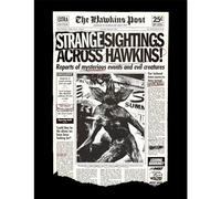 Pyramid International Stranger Things (Strange Sightings Across Hawkins) Stampa da collezione con cornice, 30 x 40 cm, con licenza ufficiale, poster da parete Netflix, pronto da appendere, taglia