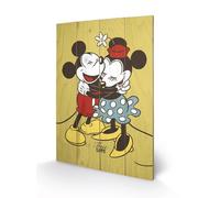 Pyramid International SW11134P - Immagine Stampata su Legno di Abete Rosso, Topolino e Minnie - Vero Amore