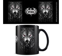 Pyramid International Tazza da caffè in ceramica con motivo a spirale nera in confezione regalo (design lupo della foresta), prodotto ufficiale, 325 ml