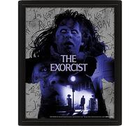 Pyramid International The Exorcist 3D - Stampa artistica da parete con cornice lenticolare 3D (20 x 25,5 cm) in cornice nera con film horror 3D, decorazione da parete 3D, prodotto ufficiale