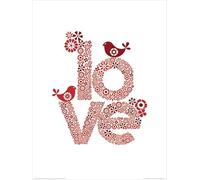 Pyramid International Valentina Ramos (Red Love) Stampa Artistica, Carta, Multicolore, 30 x 40 x 1,3 cm