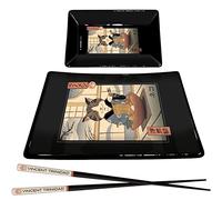 Pyramid International Vincent Trinidad GP85783 - Set per sushi con vassoio in ceramica, vassoio per salse e bacchette in legno laccato, motivo gatto Neko, prodotto ufficiale