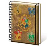 Harry Potter Hogwarts Crest & Four Houses A5 Not, Standard, SR72083 Warner Brothers, Multicolore