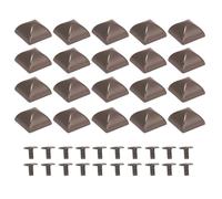 Pyramid Rivets Square Rivets Leather Rivets 20Pcs 18mm Zinc Alloy Decorative Rivets with PH Screws for Belts Bags Hats Shoes Fashion Accessories DIY Craft Projects Christmas Gifts (Silver Black)