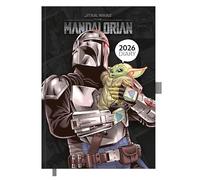 Pyramid THE MANDALORIAN 2026 - Calendario a libro A5 (15 x 21 cm) con motivi settimanali di Din Djarin & Grogu (Baby Yoda), per scuola, università, ufficio e fan