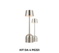 Pyramidea Kit 4 Lampade da Tavolo Colore Silver LRP10S