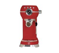 FIRST CLASS Macchina caffè Rossa Stile Vintage con Corpo in Acciaio