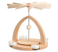 Pyramidengestell Piramide di Luce Tè, Rotondo Natura Altezza 23cm Nuovo