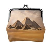 Pyramids Of Egypt Portafoglio leggero minimalista per spostamenti quotidiani e avventure di viaggio, Nero, One Size, Art Deco