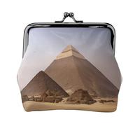 Pyramids Of Egypt Portafoglio leggero minimalista per spostamenti quotidiani e avventure di viaggio, Nero, One Size, Art Deco